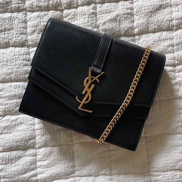 YSL SAINT LAURENT Medium Sulpice Monogram Double Flap Crossbody Shoulder Bag GHW - Picture 3 of 13